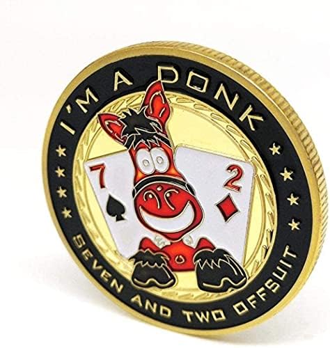 Igranje karata Donk Commorativni zlatnici magareći magareći sretni kovanice Creative Chip Chip Press Nagradi Pokloni Kopirajte poklon