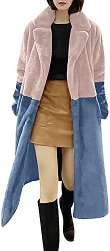 Udostavne parkes ženske zimske tunike Topliji kaput Moderni nejasni rever Puni rukavi omotaju kućnu odjeću Colorblock ParkAs