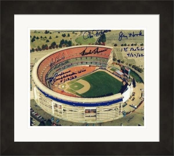 Shea Stadium New York Mets Autografirano 8x10 fotografija potpisana od 5 legendi 62 Church Hickman Hook Anderson Thomas Matted & Framed