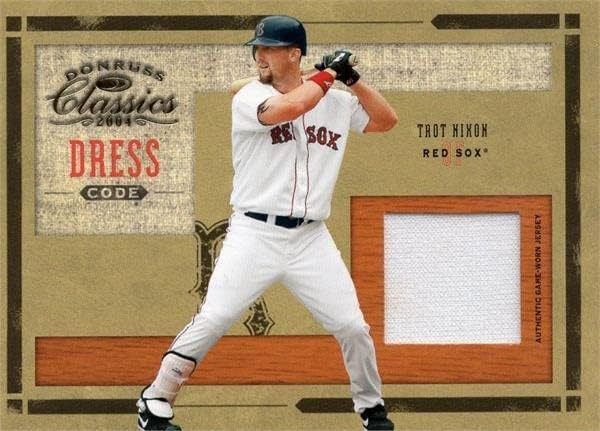Trot Nixon igrač istrošeni Jersey Patch Baseball Card 2004 Donruss Classics Dress Code DC33 LE 72/100 - MLB igra korištena dresova