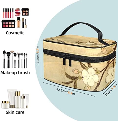 TBOUOBT Pokloni za muškarce žene šminke toaletne torbice Male kozmetičke torbe, vintage cvjetovi cvjetna jezera riba
