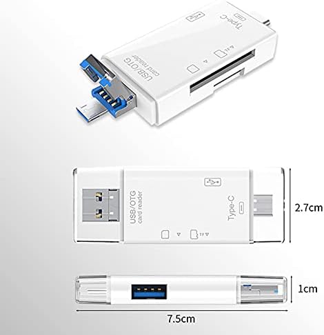 Čitač SD kartice GIFZES 6-u-1, hub za čitanje više karata za 1 USB 3.0, 2 memorijske kartice, čitač kartica USB 3.0 Mini Type-C TF-SD