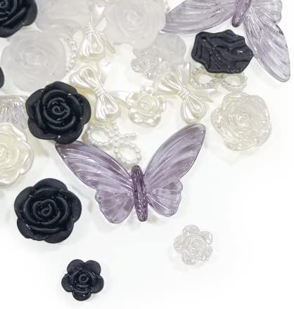 iuonrves zanatske materijale Kit, nasumično miješani barokni stilovi, cvijet ruža za smolu diy telefona, kawaii ukrasi za nokte rinestones