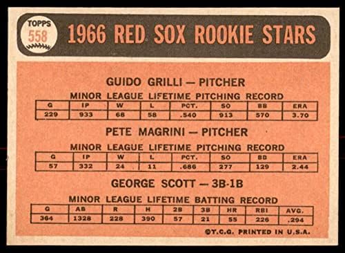 Baseball MLB 1966 Topps 558 Guido Grilli/Pete Madrini/George Scott Red Sox Rookies RC Red Sox