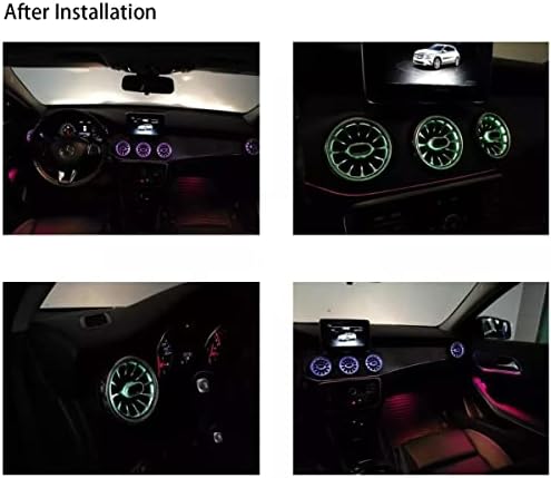 OKL CPARTS LED Turbine Air Vent Zamjena seta raspršene svjetlosti 64 boje za Benz CLA, GLA, GLB, A, B klasa