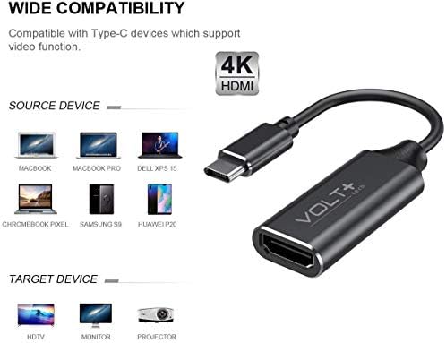 Radi Volt Plus Tech HDMI 4K USB-C Kit kompatibilan sa Samsung Galaxy Mega 6.3 i527 Profesionalni adapter s digitalnim punim 2160p,