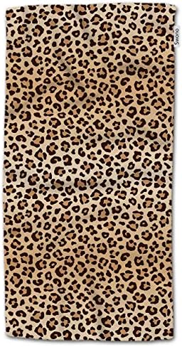 HGOD dizajnira ručnike za ručnike za leopard, uzorak za tisak životinjskog leoparda pamučne meke ručnike za kupaonicu za kupaonicu