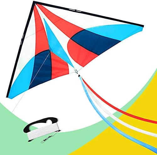 Emma Kites Holiday Delta Kite Easy i Fly Made for All Kids Odrasli Početnici, s zmajskom linijom, kite repom, torbom za zmaj, zabavnim