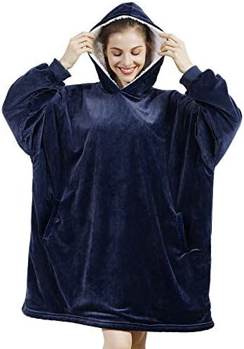 Amyhomie pokrivač dukserica, predimenzionirana šerpa s kapuljačom s kapuljačom, pokrivač s flecehug hoodie nosač pokrivača s džepom