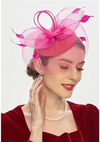 Koktel za zabave šeširi vintage pilule kaputice cvjetne mrežice cvjetni šešir s klip šeširima za žene
