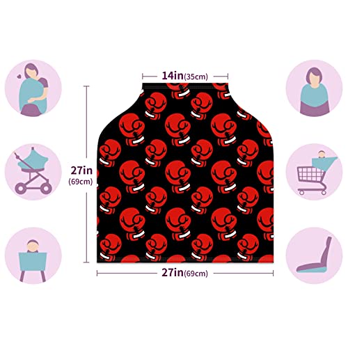 Dječje autosjedalice pokriva crvene bokserne rukavice uzorak crni sestrinski poklopac za dojenje šal za kolica za bebe za bebe s višestrukim