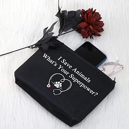 JNIAP veterinarski tehnološki poklon veterinarka Kozmetička torba Štedim životinje Što je vaš supersila za šminku torbicu veterinarski