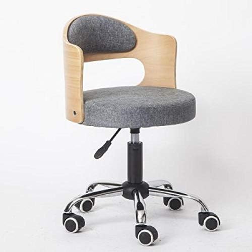 Prevrtana stolica s kotačima ， kozmetička stolica sa sivom platnenom tkaninom sjedalo ， Podesiva visina 43-53 cm ， podržana težina