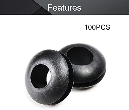 Bettomshin, gumeni grommet 100pcs 6 mm unutarnja dia ulja otporna na armaturu gumene gumene grickalice za ožičenje crni