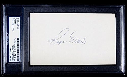 Potpisan Roger Maris - Indeksna kartica s autogramom od 3x5 inča s pločama PSA/DNK autentičnost - New York Yankees - pokojnik 1985.