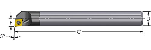 Ultra -dex E16R SCLPR3 Carbide Boring Bar za zadržavanje pozitivnog CPMT 32,51 na olovu od -5 stupnjeva, desna ruka, rashladno sredstvo,