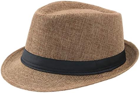 Šeširi za prozračive vrhove prozračne sunčeve šešir Jazz Outdoor Hat Linen Curlystraw Hat muški šešir za bejzbolske kape