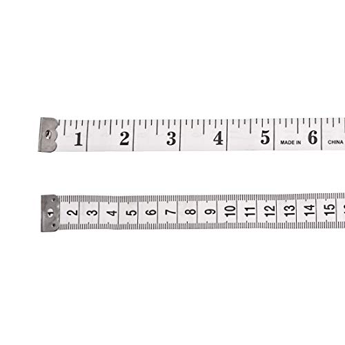 UxCell tkanina mjera za tijelo 300 cm 120 inčni metrički metak inč Mjerna traka mekana dvostruka strana za krojanje šivanja bijele