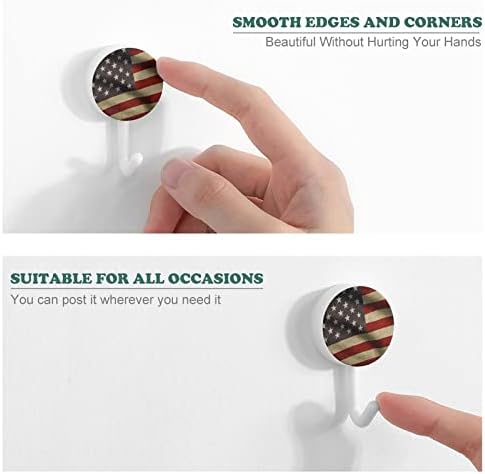 Američka zastava ljepljive kuke set od 10 okruglog plastičnih kuka bez noktiju zidne kuke za kuhinju kupaonicu kućni ured