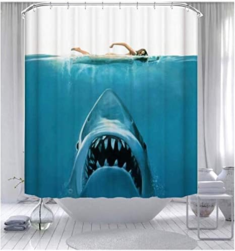 Ocean tematska morski pas za tuširanje za tuširanje vodootporna kupaonica ukrasna zavjesa za tuširanje jednostavna s 12 kuka 71x71