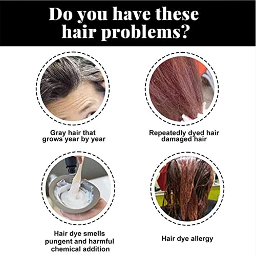 Qingting biljni mjehurić šampon za bojenje za kosu, trenutni prirodni šampon za bojanje za kosu za žene i muškarce, čarobni šampon