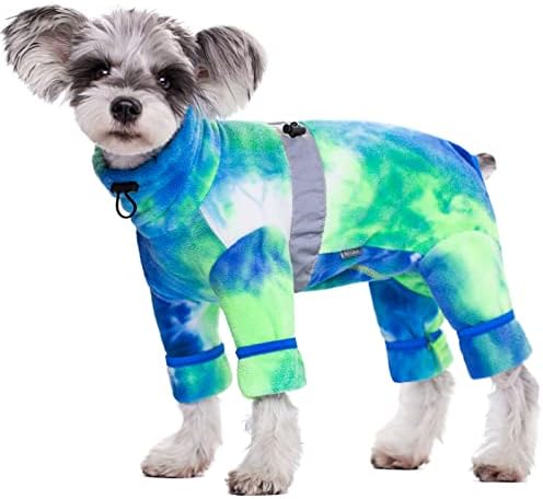 Pseći kaputi za male pse, polarna runačka pidžama bodi za male srednje pse, pseće zimske jakne, štene one koji su kravate boje, a prsluk