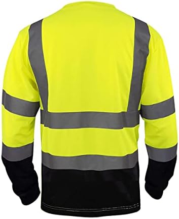 Camnwamn odjeća košulje visoke vidljivosti, dugi rukavi hi vis reflektirajući sigurnosni majica Konstrukcija Radna odjeća košulja
