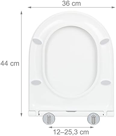 Opuštanje 10036823 WC-ov poklopac s mehanizmom mekog zatvaranja, W x D: 36 x 44 cm, brzo otpuštanje, dvosmjerni sklop, d-oblik, duroplast,