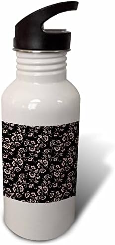 3DROSE Prilično ružičasti i crni japanski cvjetni uzorak - boce s vodom