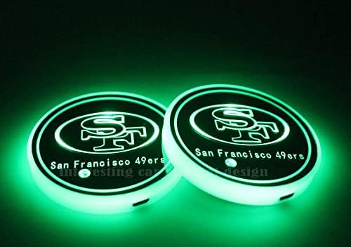 2PCS LED držač za čašicu automobila za jastučiće za ravens 7 boja Promjena USB prostirke LED Cup Cup Cup Cup Car Atmosphere Lamp Svjetla