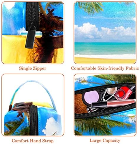 TBOUOBT Torba za šminku Travel kozmetička torbica torbica torbica s patentnim zatvaračem, plaža nebeska kokosova kokosova krajolik