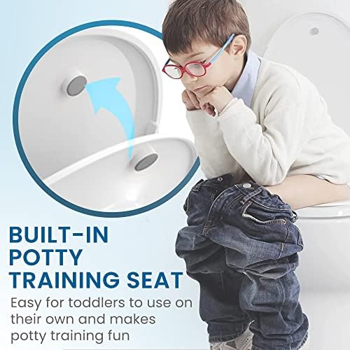 GeniebiDet toalet sjedalo izduženo | Odvojivo zahod sa sjedištem za dijete ugrađeno | Poklon i sjedalo | Odbojnici bez klizanja - WC