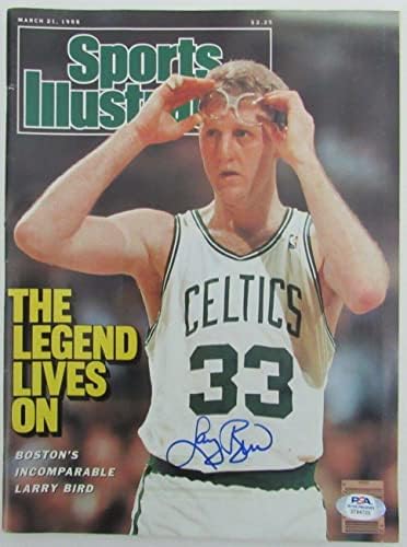 Časopis Boston Celtics s autogramom Larrie Bird iz 1988.