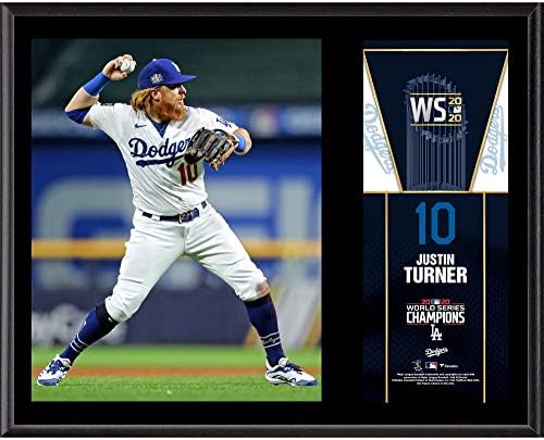 Justin Turner Los Angeles Dodgers prvaci Svjetske serije MLB 2020 12 MLB 15 sublimirana ploča-MLB ploče i kolaži igrača