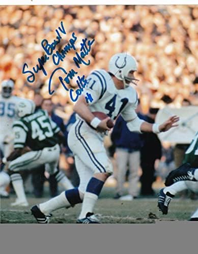 Tom Matte Baltimore Colts Super Bowl v Champs Action potpisan 8x10 - Autografirane NFL fotografije
