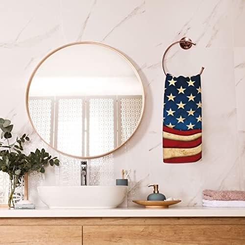 Vunko American Flag Kuhinjski ručnik za jelo meko visoko upijajući 4. srpnja Domoljubni ručni ručnik Dekorativni višenamjenski za kupaonicu