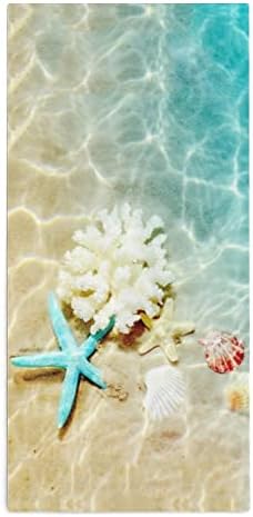 Zvjezdani koralj i školjke na plaži na ručnicima za ručne ručnike lice i tijelo za pranje tijela meke krpe s slatkim tiskanim za kupatilo