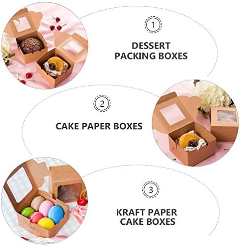 Kutije za kolače od kraft papira 10kom pakiranje za pečenje jedne torte s prozirnom vitrinom nosač slatkiša za Valentinovo pribor za