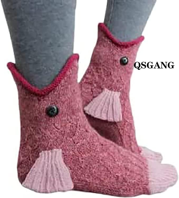 Linzhouzhiguang Zimblin pletene čarape unisex novitet morski pas crokodil oblik čarapa podne čarape zimske tople čarape