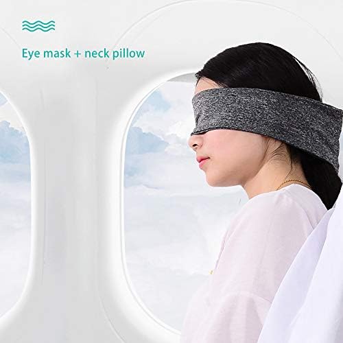 2 u 1 putnički jastuk i maska ​​za oči udobno podržavaju glavu, vrat i bradu- za zrakoplov, vlak, automobil ili vanjski, kampiranje,