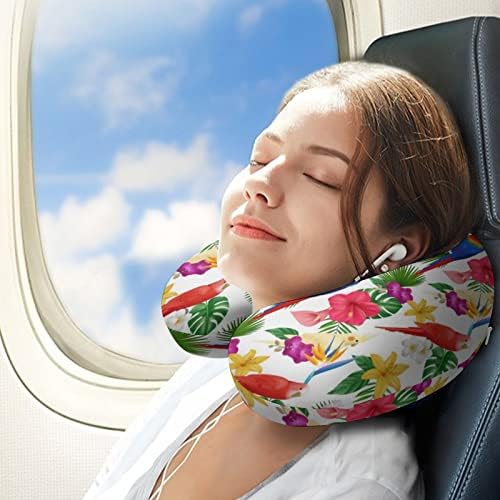 Obojeni cvjetovi i ptice putuju jastuk za vrat memorija pjena za glavu za glavu naslona za spavanje kako bi se uputili u ured zrakoplova