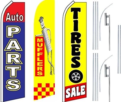 Usluge auto trgovine Super Flag 3 Pack & Pole-AUTO-AUTO DIJELOVI MUPLERS-TIRE