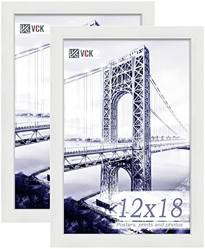 VCK 12X18 Okvir plakata - 2 pakiranje, okviri za slike od čvrstog drveta s poliranim pleksiglasom, visećim zidom