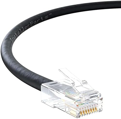 InstallParts ethernet kabel Cat6 kabel UTP nejasno 25 ft - Black - Professional Series - 10Gigabit/SEC Network/Internet kabel za velike