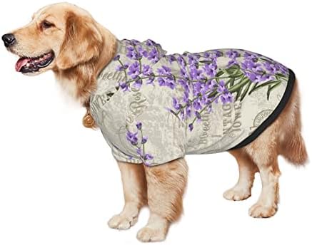 Veliki pseći hoodie lavander-elegant-vintage džemper za odjeću za kućne ljubimce s kaputama mekanog mačjeg kaputa srednje