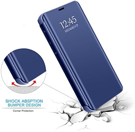 Kompatibilan je sa slučajem Samsung Galaxy S10 Plus Otklopni kožna kapa, Prozirno ogledalo S-View šok-dokaz torbica sa držačem za zaštitu