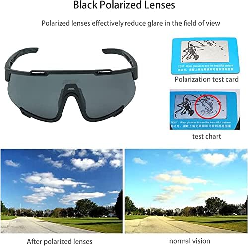 Jepozra Polarizirane biciklističke naočale s 3 izmjenjive leće, jahanje naočala bejzbol trčeći skijaške sunčane naočale