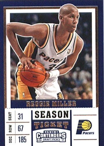 2017-18 Panini natjecatelji nacrtanja sezonske karte Bijeli Jersey 41 Reggie Miller Indiana Pacers