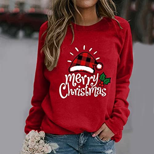 Pulover džemperi za žene Dugi rukavi Božićni labavi ležerna majica majice snjegovića tiskane košulje predimenzionirane
