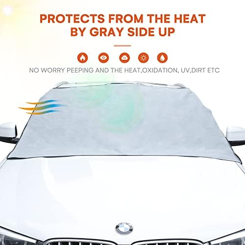 Tiikeri All -Weather Auto Suncade za vjetrobransko staklo s 5 magneta - Sunčana nijansa vjetrobranskog stakla štiti od topline i snijega